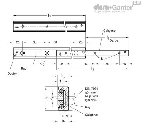 GN 2404 Teleskopik lineer sürgüler | Elesa+Ganter
